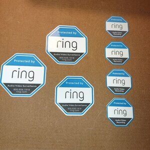 Protected By Ring Security Surveillance Stickers Decals Set For Windows & Doors